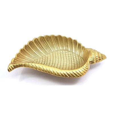 China Sustainable Workmanship Professional High Quality Fruit Bowl Serving Copper Forged Conch Shape Decorative Bowl for sale