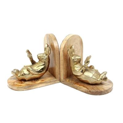 China Home Office AE-125 Unique Design Metal Bookends and Wholesale Decorative Creative Table Decor Book Stopper Design Book Stand Cheap for sale