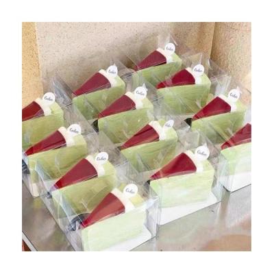 China 6 Different Sim-Part Biodegradable Soft Bakery Handle 8 Inch Mousse Pack Clear Cake Slice Packaging Boxes for sale