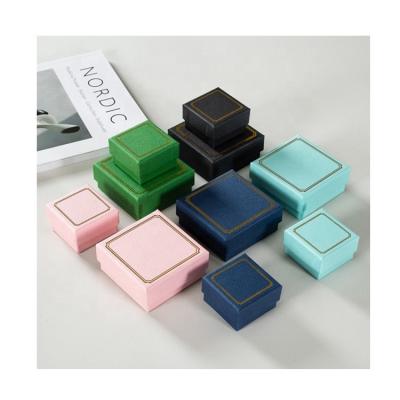 China Recyclable Sim-part Customize Simply Classic Letter Style Stamp Color Printing Ring Box Necklace Box Gift Box Hot Set for sale