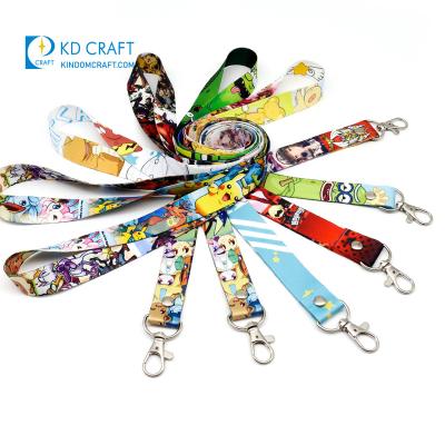 China Promotion high quality no minimum customized japanese anime neck lanyard printed cheap polyester bulk custom made sublimation for sale