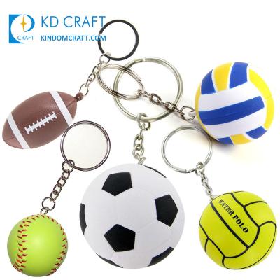 China Cheap Eco-Friendly Custom Design 2D PVC Rubber 3D Reward Souvenir Sports Mini Polo Baseball Water Ball Effort Soccer Volleyball Rugby Key Chain for sale