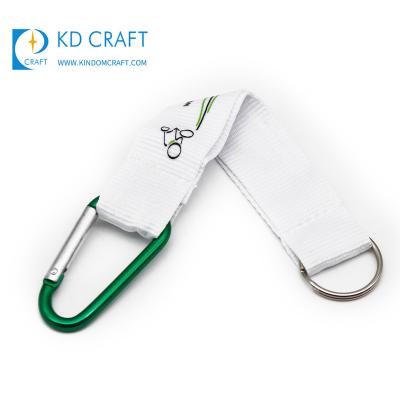 China Printing Free Sample Custom Silk Screen Printed Polyester Logo Neck Strap Short Lanyard Key Chain With Carabiner for sale