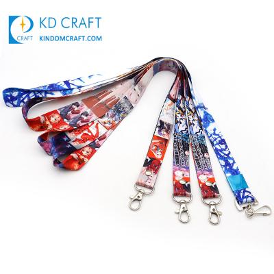 China Wholesale Promotion Small Quantity Custom Dye Sublimation Personalized Printed Polyester Flat Lanyard 30mm For Promotion for sale