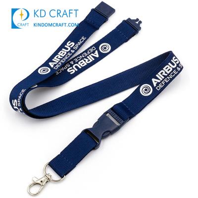 China Custom promotion small quantity logo polyester offset silkscreen printed airbus neck strap aviation advertising airline air lanyard for sale