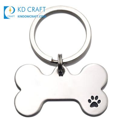 China China Wholesale Fashion Design Custom Bone Shaped Sublimation White Metal Zinc Alloy Enamel Silver Plated Name Dog ID Tag for sale