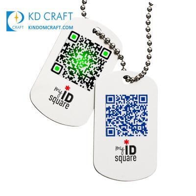 China China manufacturer cheap custom china metal empty sublimated printing barcode qr code thick stainless steel dog tag for promotion for sale