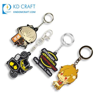 China Wholesale Environmental Friendly Customized To Make Your Own Cheap Anime Bracelet Wristband Key Chain Custom Soft PVC Silicone Rubber Key Chain for sale