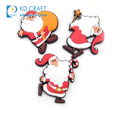 China Waterproof+Eco-friendly 2d Silicone 3d PVC Rubber Cute Santa Claus Logo Fridge Magnet Wholesale Custom Sweet Festival Christmas For Souvenir for sale