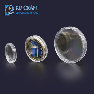 China Wholesale Eco-Friendly Cheap Souvenir Coin Display Holder Capsules Challenge Coin 40mm Plastic Case Acrylic Box For Sale for sale