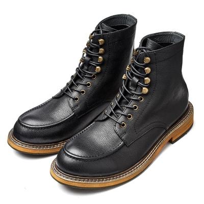 China Deodorization High Ankle Leather Shoes for Men's First Layer Whip High Top Men's Casual Ankle Boots for sale