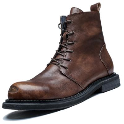 China Fashion trend new hot sale high quality men's casual ankle boots leather outdoor rubber men's boots trim genuine leather for sale