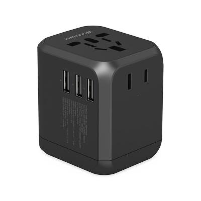 China EU Wontravel 4 USB  2AC Socket Charger 20W PD Universal Travel Adapter Usb Worldwide Charger for phone/ipad/compter for sale