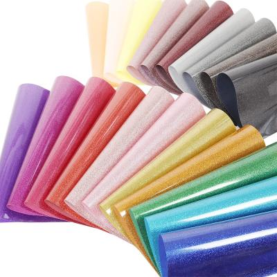 China 30x50CM Colorful Garment Hot Selling Rolls Glitter Heat Transfer Vinyl Printing Transfer Film For Apparel Shirts Logo for sale