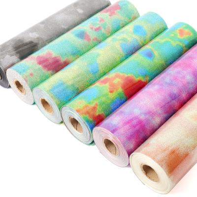 China Custom Apparel 10inx10Yards Watercolor Cloud Patterned HTV Bond Dye Designs Heat Transfer Vinyl Transfer Film For DIY Fabric Apparel for sale