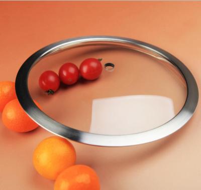 China Sustainable Stainless Steel Rim Sauce Pan F Type Glass Lid For Cookware for sale