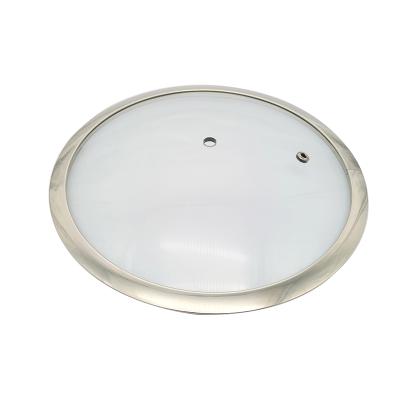 China Sustainable Unique Design Stainless Steel Frying Pan Edge F Type Tempered Glass Lid for sale