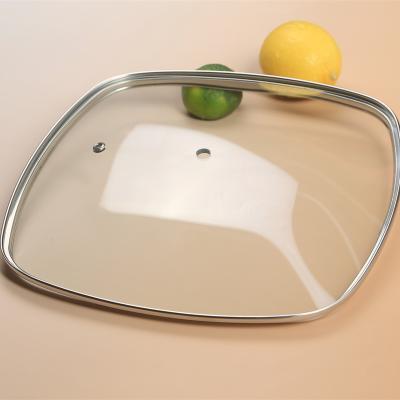 China Sustainable Cookware Parts Stainless Steel Pot Tempered Glass Lid With Clear Tempered Glass for sale