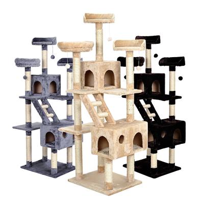 China Large Scratcher Cat Tree Cat Tree Climbing Play House Living Room Cat Tower Pet Furniture Bed Post House for sale