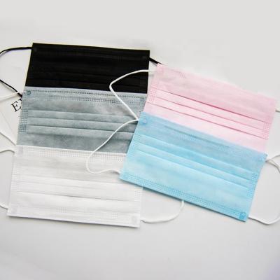 China High Quality Color Disposable 3 Ply Mask Face Mask Black Eco - Friendly Comfortable Fit for sale