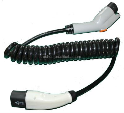 China Industrial 32A Spring Cable Type 1 To Type2 For EV Charging /IEC 62196-2 Charger Plug for sale