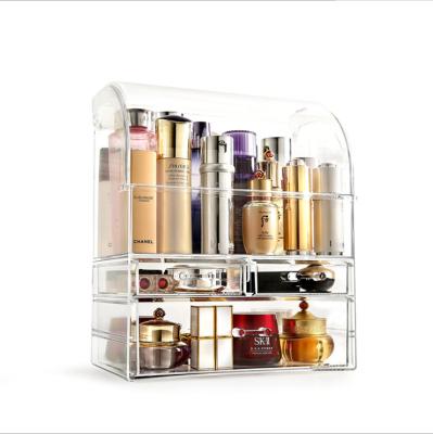 China Direct Selling Dresser Lipstick Skin Care Sets Desktop Dustproof Storage Box Large Capacity Viable Transparent Clear Cosmetic Boxes for sale