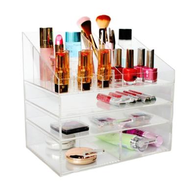 China Factory Price Logo Printed Makeup Cosmetic Organizer Acrylic Brush Display Holder Viable Storage Great In Home Use for sale