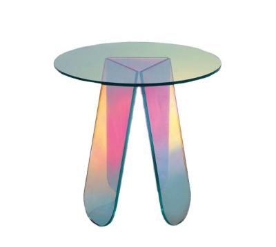 China Hot Selling High Quality Colorful Acrylic Round Coffee Table (Size) Custom Logo Adjustable In Home Use for sale