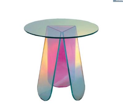 China OEM are available logo printed hot sale high quality large colorful acrylic round table in home use for sale