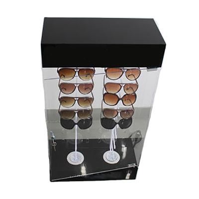 China Wholesale High Quality Custom Logo Security Acrylic LED Dustproof Stand Box Single Sided For Glasses In Supermarket Display for sale