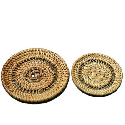 China Viable ingenious style natural rattan woven around the hollow coaster for sale