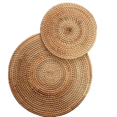 China Sustainable Table Place Mat Dog Cat Summer Sleep Rattan Mat Rattan Cup Mat for sale