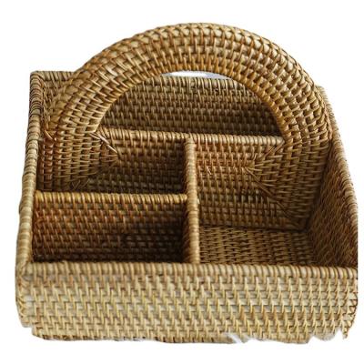 China Simple And Convenient Sustainable Home Handmade Rattan Woven Wine Rack Wine Rack for sale