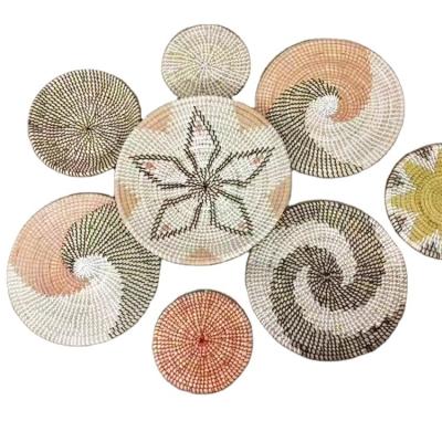 China Handcraft Amazon Hit Modern Art Handmade Seaweed Woven Style Home Wall Decoration for sale