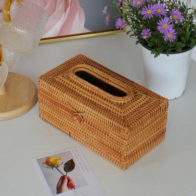 China Manufacturer Wholesale Paper Luxury Contemporary Large Rattan Tissue Box Tissue Box for sale