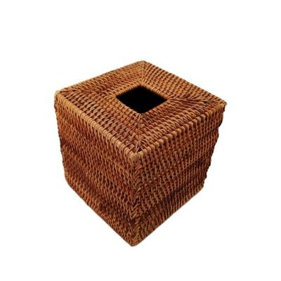 China Contemporary Custom Printed Supermarket Logo Napkin Holder Tissue Boxes Panton OEM Key Storage Creative Plastic Bamboo All-Season Dark Brown for sale