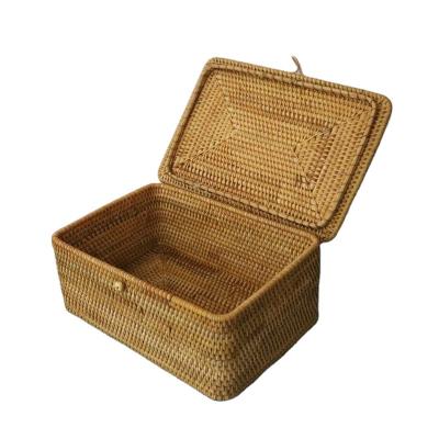 China Sustainable Small Square Box With Lid Rattan Boxes Gift Square Box Packaging For Shipping Logo Print for sale