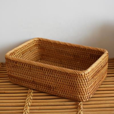 China New hand-woven 42/5000 classic/postmodern rattan woven boxes to suit basket Japanese style hotel office nostalgia for sale