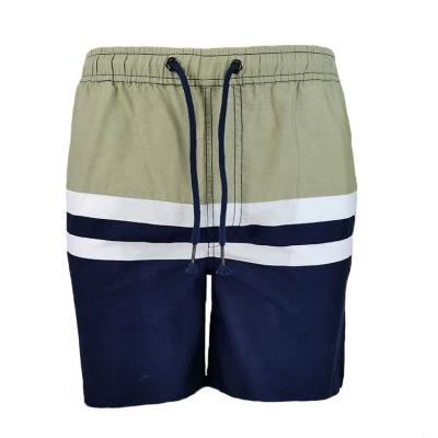 China Summer Breathable Mens Casual Classic Fit Shorts Striped 100% Cotton Drawstring Beach Shorts For Men for sale