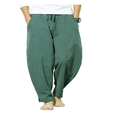 China Best Selling Solid Color Cotton Breathable Simple Fashion Loose Men's Casual Pants Trousers for sale