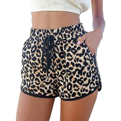 China Women Fashion Summer Leopard Breathable Beach Shorts Casual Short Pants for sale