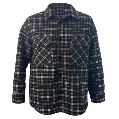 China Anti-wrinkle 2021 high quality winter coat polyester men's clothing plaid black and white 100% customized for sale