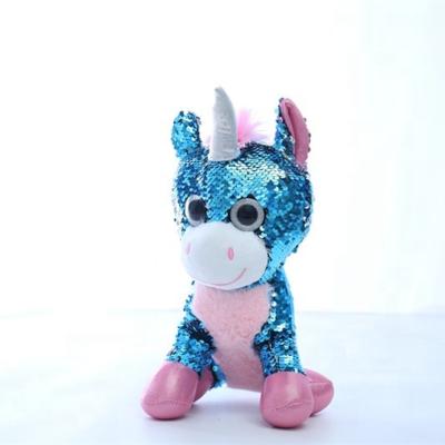 China 2020 new gift plush children's toys trend toys plush sequin fabric cute unicorn for sale