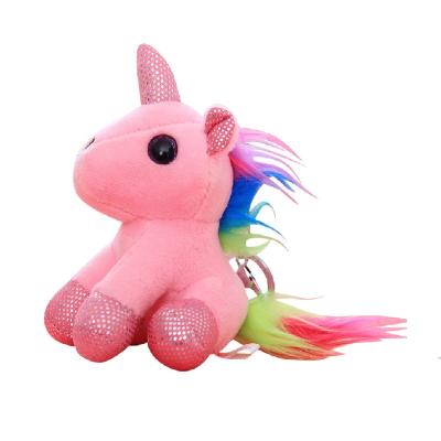 China Eco - Friendly Cute Mini Baby Unicorn Plush Head Chain Pink for sale