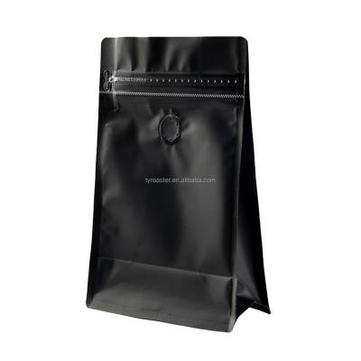 China Black Color Moisture Proof Stand Up Pouch 250g Coffee Bags Eight-sides Stand Up Pouch for sale