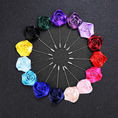 China Custom Made Men's Rose Men Brooch Pin Brooches Flower Brooches Collar Korean Fashion Brooches For Men's Suit for sale