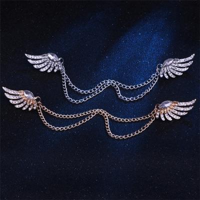 China Wholesale Tassel Angel Wings Rhinestone Brooch ALLOY Temperament Collar Corsage Pin for sale