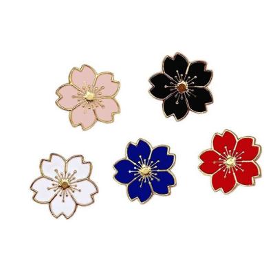 China Fashion Japanese Sakura Safety Pin Brooch Enamel Brooches Korea Japanese Sweet Girls Ally Flower Brooch Pins for sale