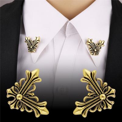 China Fashion Luxury Retro Brooches Custom Cross Brooch Pin For Men Corsage Collar Suits for sale