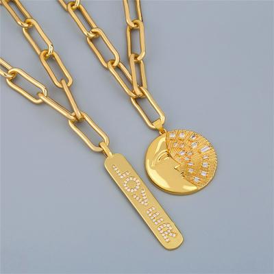 China Hiphop Hip Hop Rhinestone Necklace Diamond Thick Chain Titanium Steel Necklace for sale